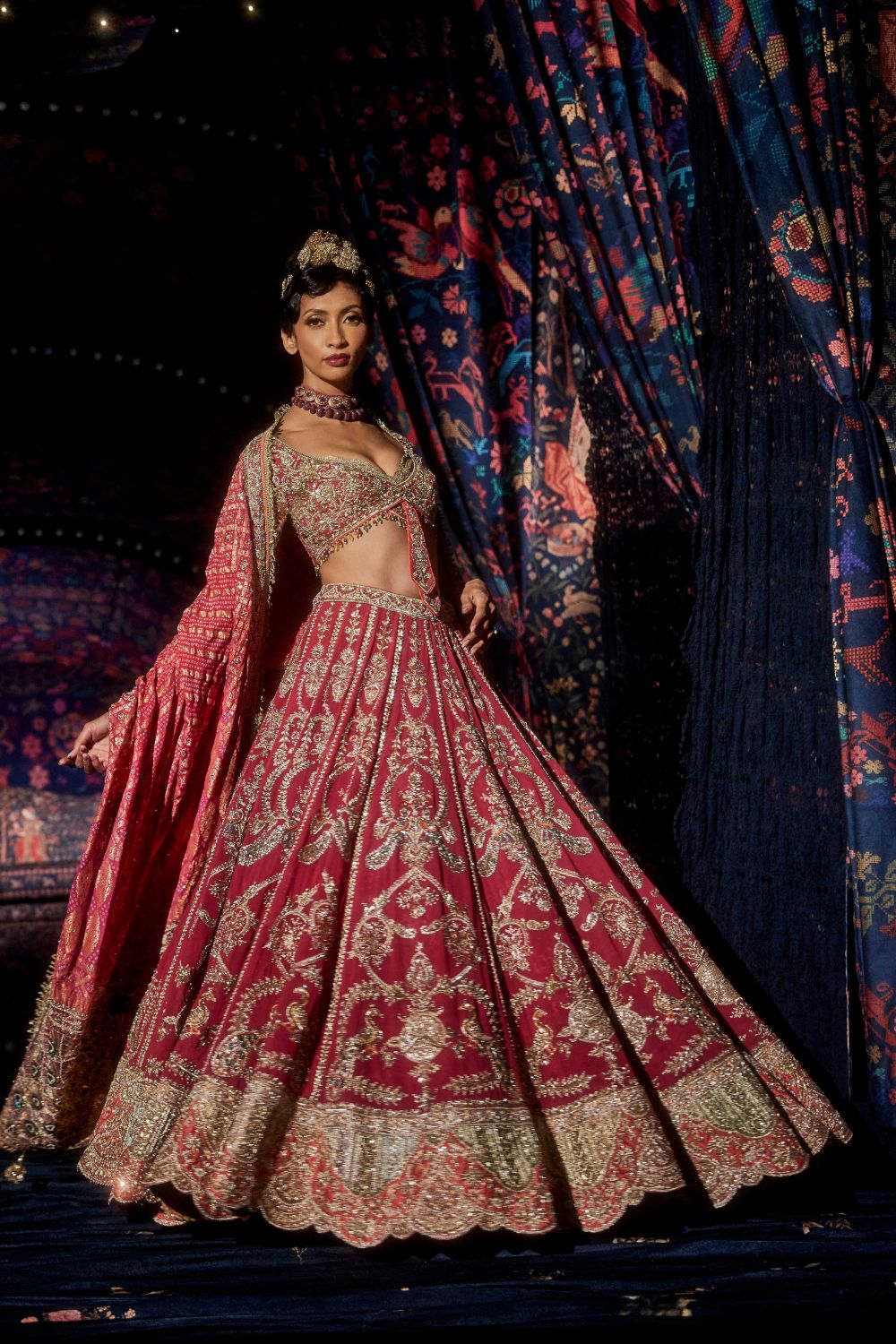 Rani Pink Shikargah Lehenga