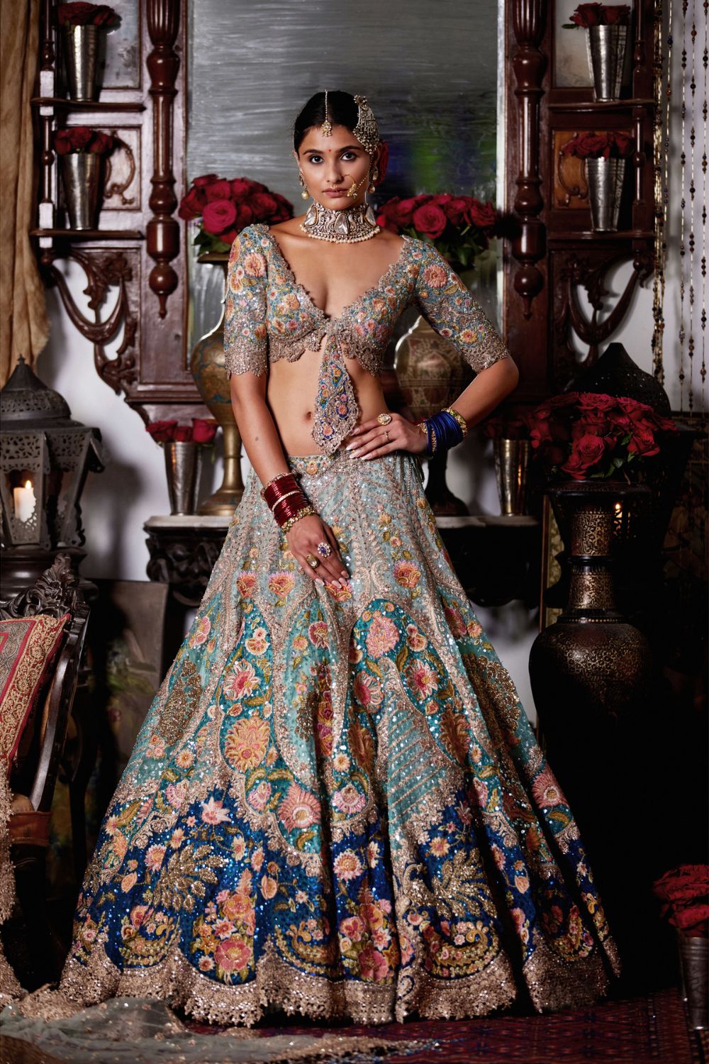 Sapphire Blue Lehenga Set