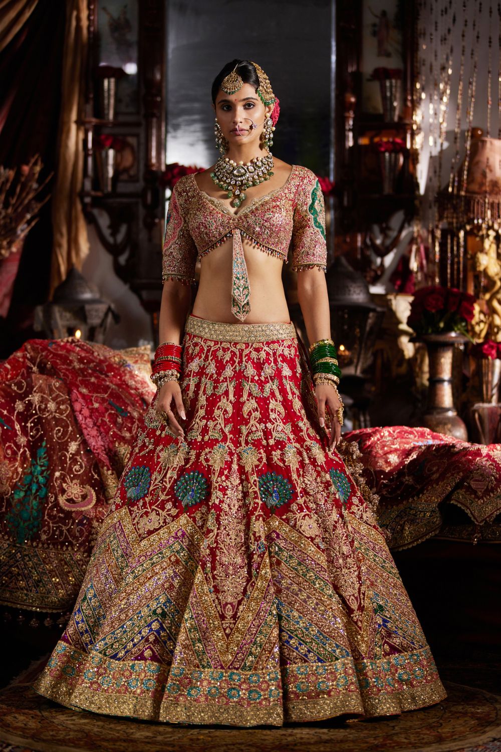Red lehenga set