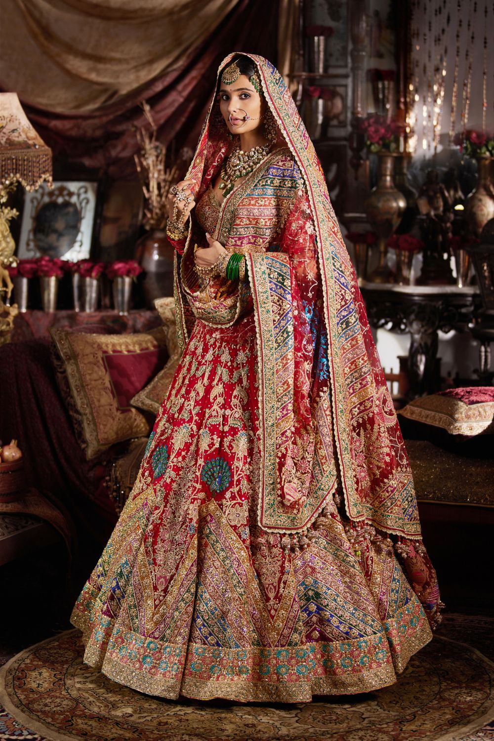 Red lehenga set