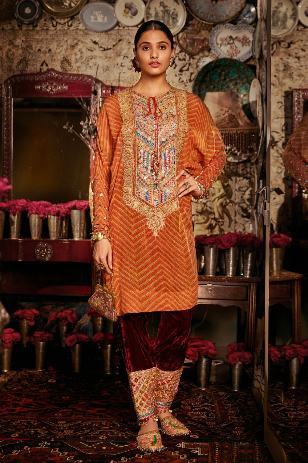 Mustard Kaftan Set