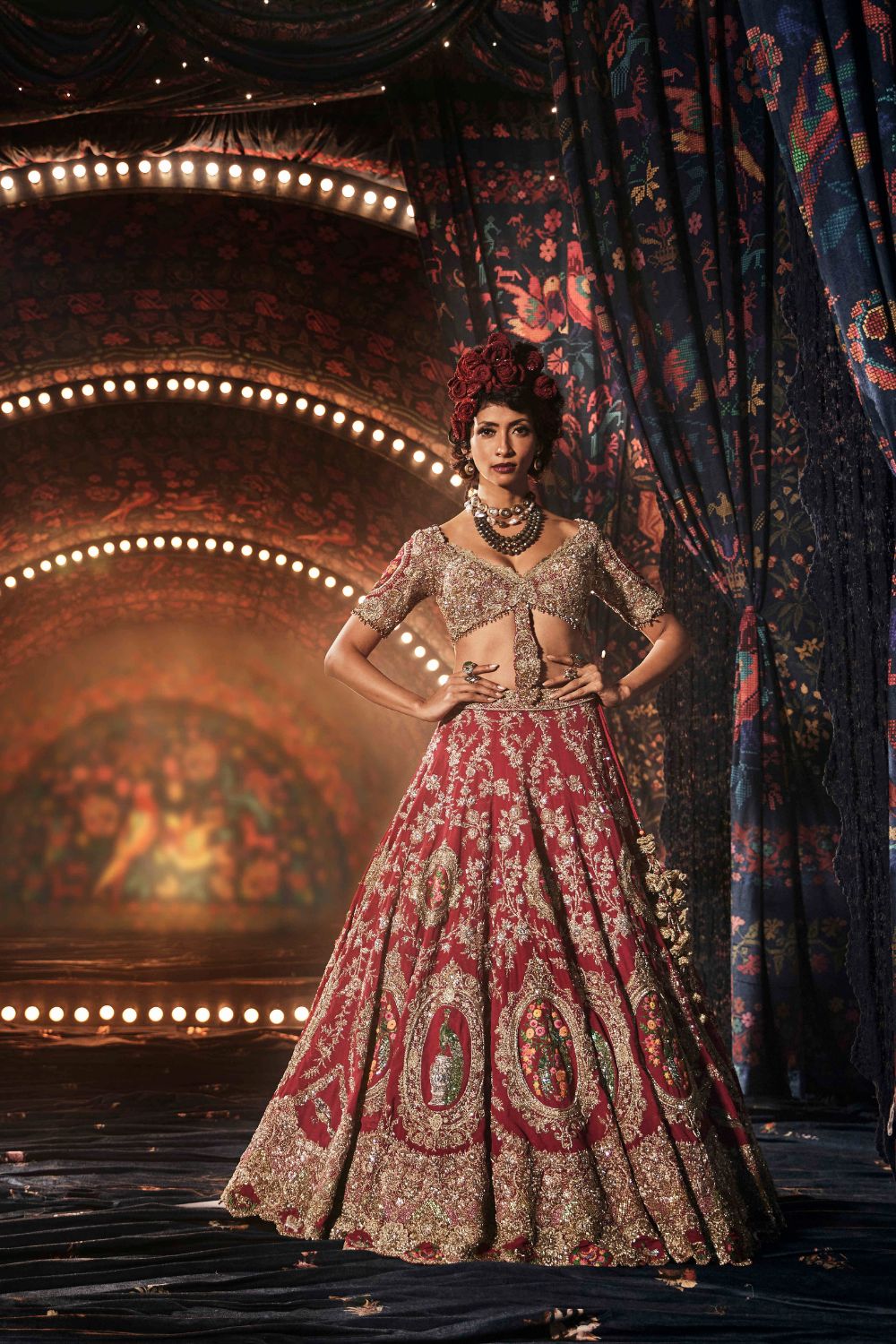 Pomegranate Lehenga Set