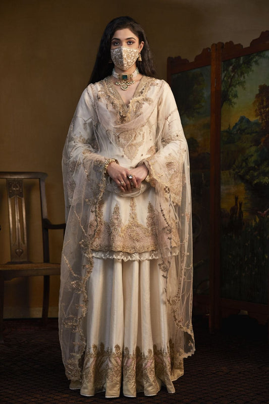 Ivory Kurta and Sharara Set