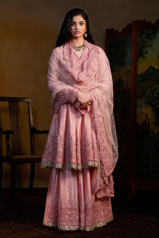 Pink Kurta and Sharara set