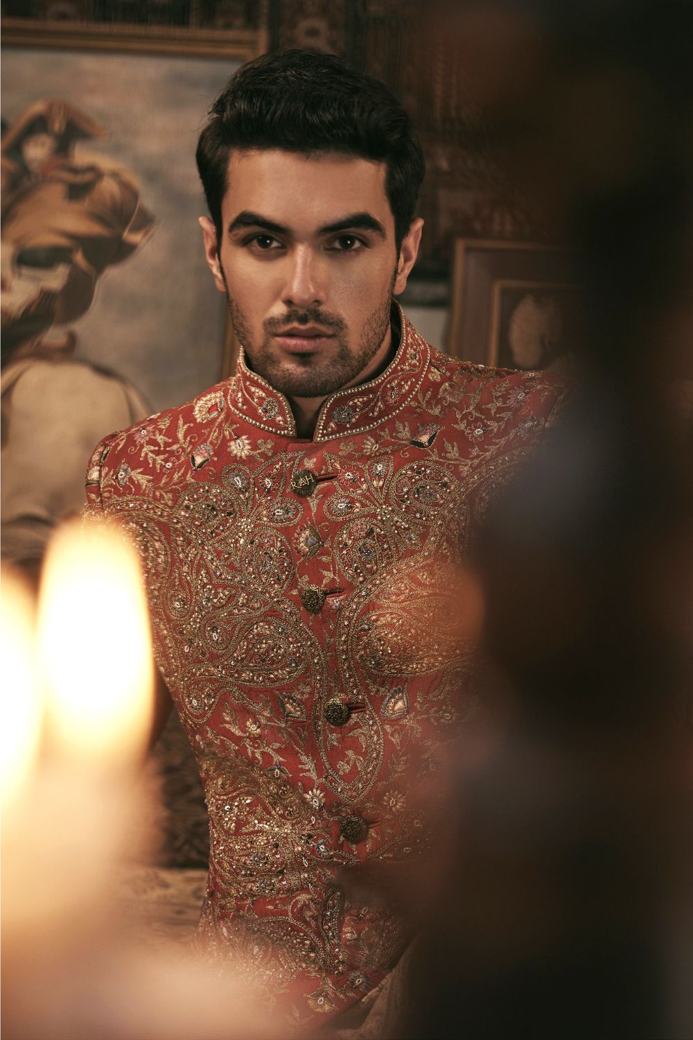 Flame Orange Sherwani set