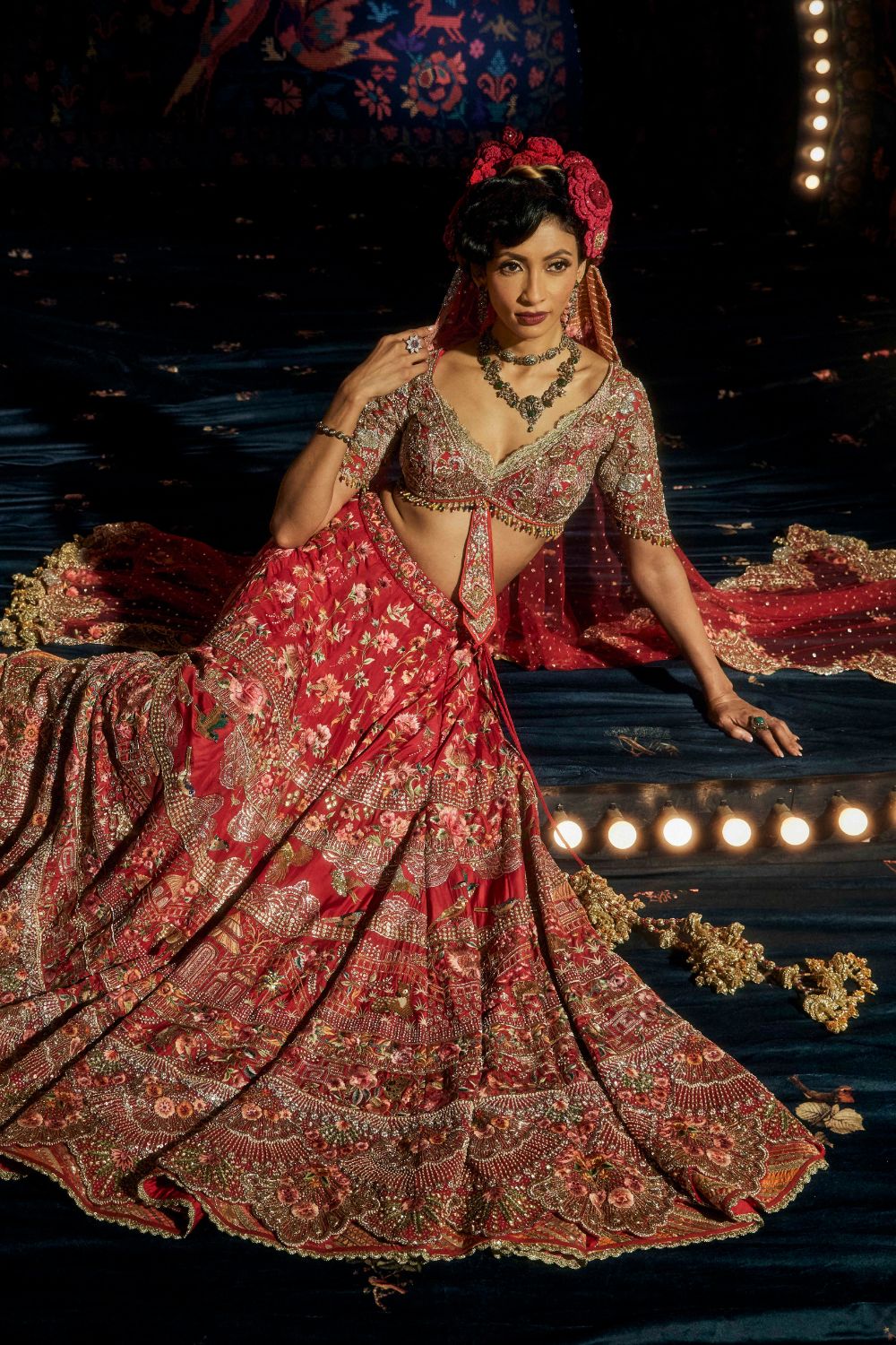 Cherry Red Lehenga Set