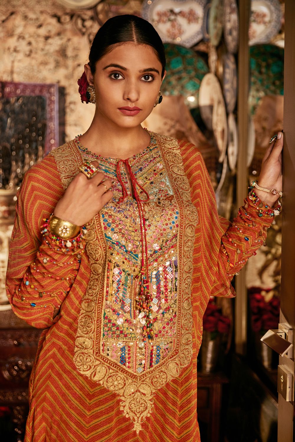 Mustard Kaftan Set