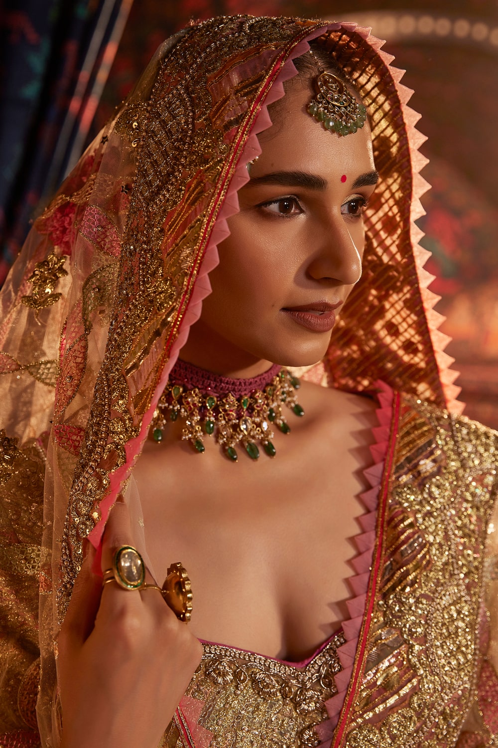 Multi Colour Pheasants and Sacred Geometry Lehenga Set