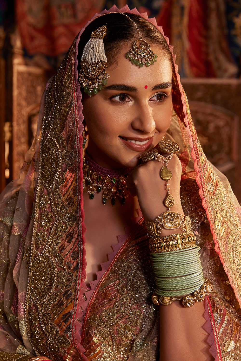 Multi Colour Pheasants and Sacred Geometry Lehenga Set