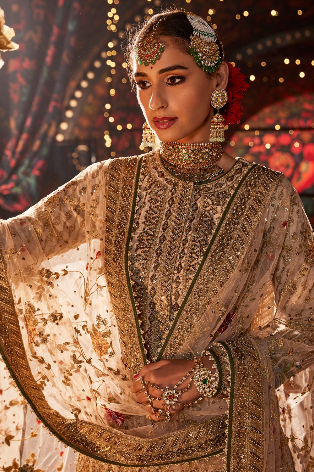 Ivory Sequin Sharara Set
