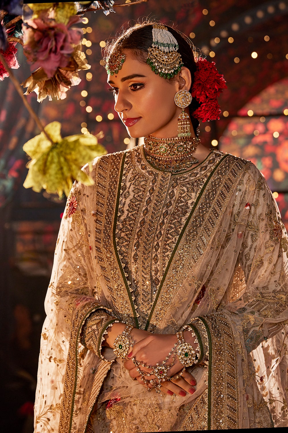 Ivory Sequin Sharara Set