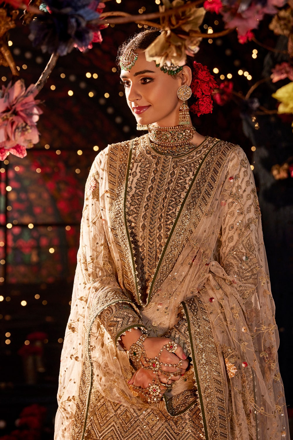 Ivory Sequin Sharara Set