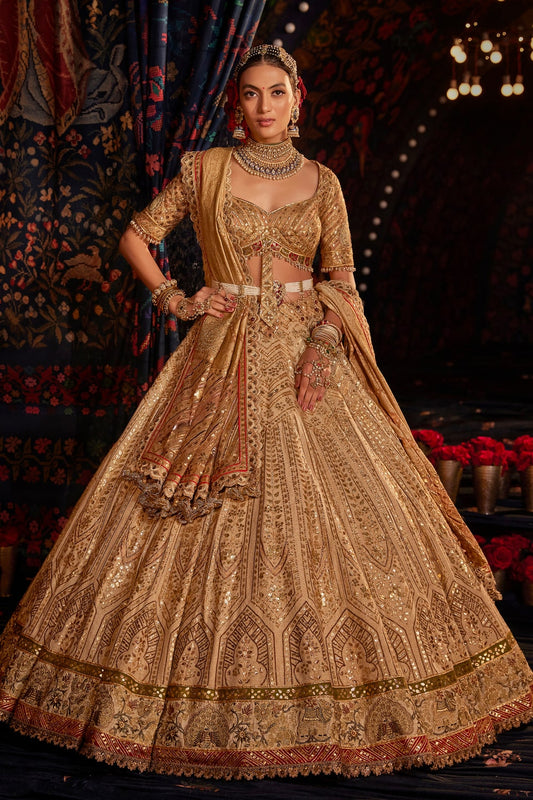 Pale Gold Gota-Patti Lehenga