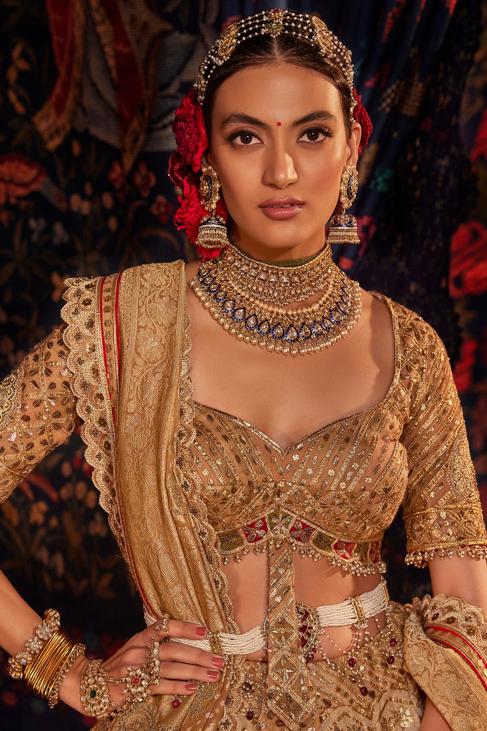 Pale Gold Gota-Patti Lehenga