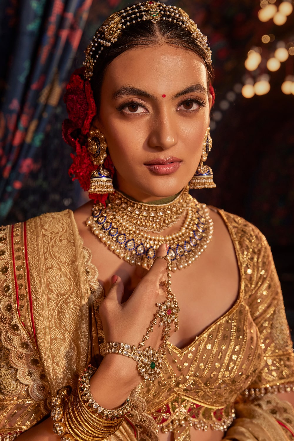Pale Gold Gota-Patti Lehenga