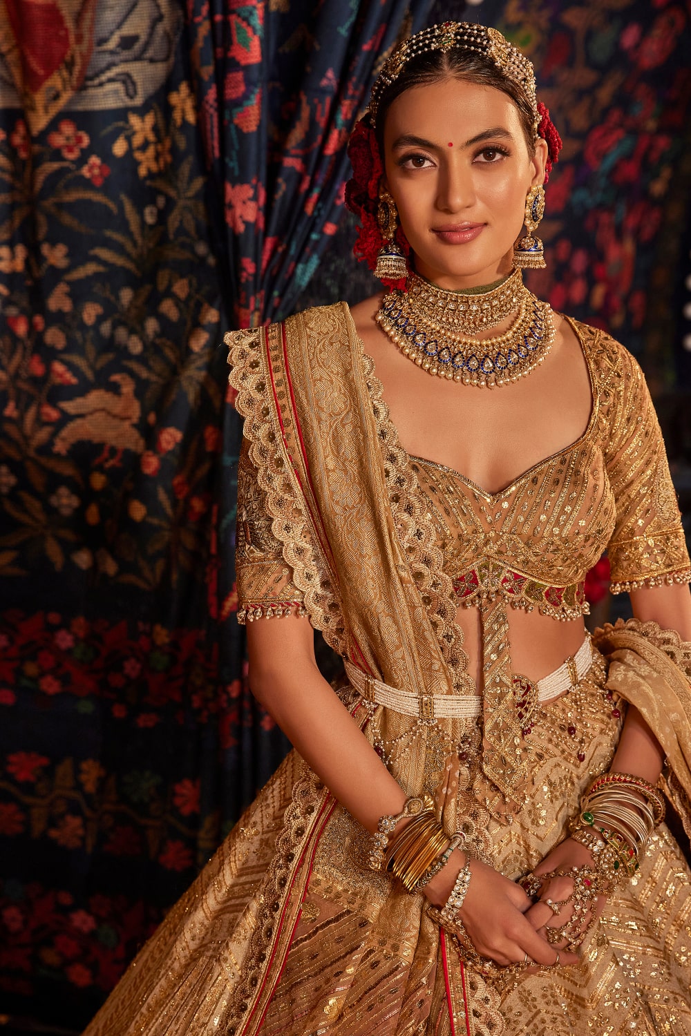 Pale Gold Gota-Patti Lehenga