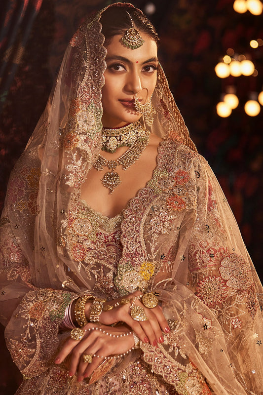 Pale Powder Pink Cornucopia Lehenga Set